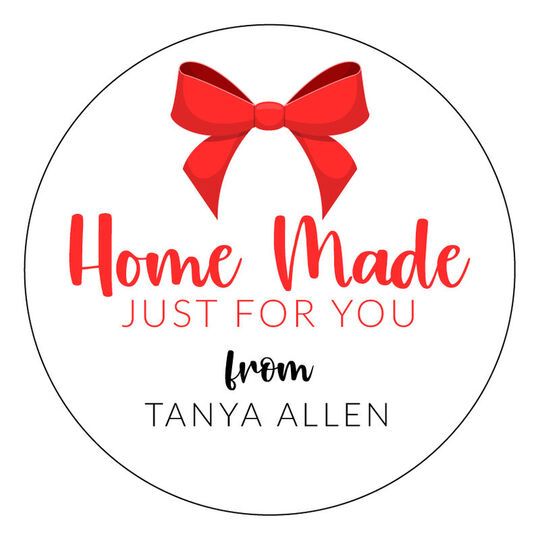 Red Bow Round Gift Stickers